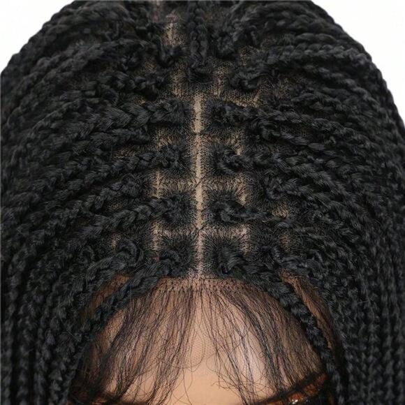 32" Full Double Lace Front Braid Wig - Hand Crochet Braided Wig, Knotless - Picture 11 of 12